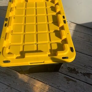 Yellow Industrial Grid Storage Container Lid